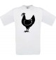 Cooles Kinder-Shirt Tiere Hahn, Chicken, weiss, 104