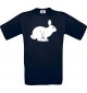 Cooles Kinder-Shirt Tiere Hase, Rammler, Häschen, blau, 104