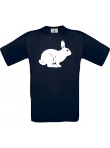 Cooles Kinder-Shirt Tiere Hase, Rammler, Häschen, blau, 104