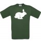 Cooles Kinder-Shirt Tiere Hase, Rammler, Häschen, dunkelgruen, 104