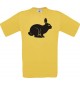 Cooles Kinder-Shirt Tiere Hase, Rammler, Häschen, gelb, 104
