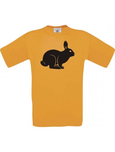 Cooles Kinder-Shirt Tiere Hase, Rammler, Häschen, orange, 104