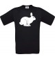 Cooles Kinder-Shirt Tiere Hase, Rammler, Häschen, schwarz, 104