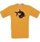 Cooles Kinder-Shirt Tiere Fisch Fish, orange, 104