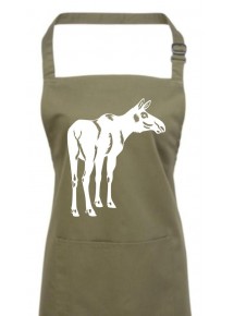 Kochschürze, Tiere Elch Elk, olive