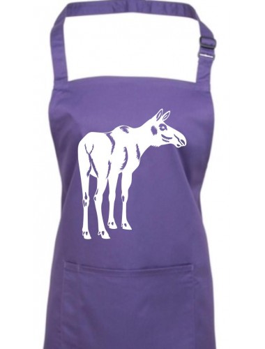 Kochschürze, Tiere Elch Elk, purple