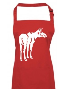 Kochschürze, Tiere Elch Elk, rot