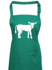 Kochschürze, Tiere Kuh, Bulle, emerald