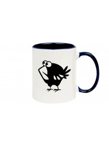 Kaffeepott Funny Tiere Vogel Spatz, blau