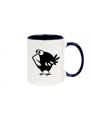 Kaffeepott Funny Tiere Vogel Spatz, blau