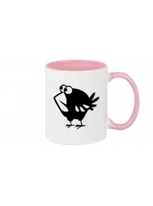 Kaffeepott Funny Tiere Vogel Spatz, rosa