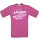 Männer-Shirt Ich bin Jäger, weil Superheld kein Beruf ist, pink, Größe L