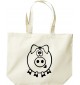 große Einkaufstasche, Shopper Funny Tiere Schwein Eber Sau