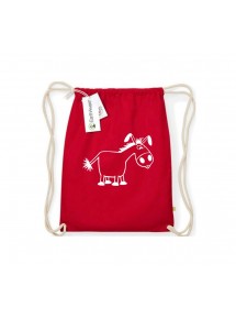 Organic Gymsac Funny Tiere Esel, rot
