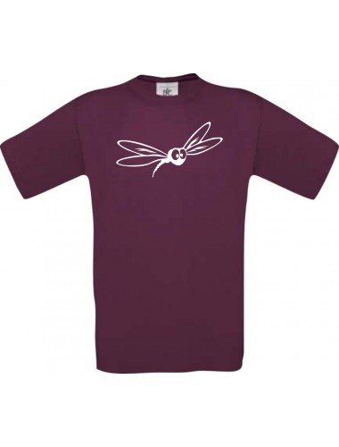 Männer-Shirt Funny Tiere Mücke Stechmücke , burgundy, L