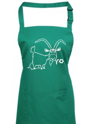 Kochschürze, Funny Tiere Ziege Steinbock , emerald
