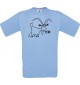 Cooles Kinder-Shirt Funny Tiere Ziege Steinbock , hellblau, 104