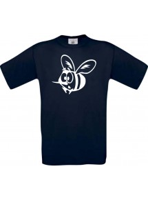 Cooles Kinder-Shirt Funny Tiere Biene, blau, 104