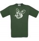 Cooles Kinder-Shirt Funny Tiere Biene, dunkelgruen, 104