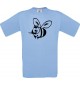 Cooles Kinder-Shirt Funny Tiere Biene, hellblau, 104