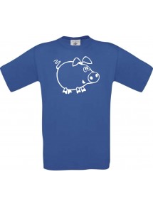 Cooles Kinder-Shirt Funny Tiere Schweinchen Schwein Ferkel, royalblau, 104