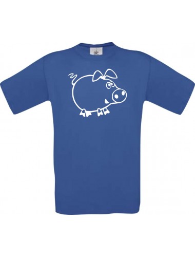 Cooles Kinder-Shirt Funny Tiere Schweinchen Schwein Ferkel, royalblau, 104