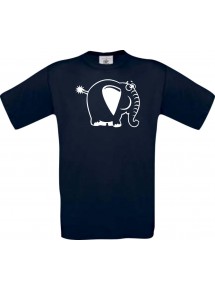 Cooles Kinder-Shirt Funny Tiere Elefant, blau, 104