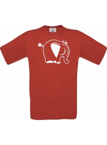 Cooles Kinder-Shirt Funny Tiere Elefant, rot, 104