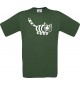 Cooles Kinder-Shirt Funny Tiere Katze, dunkelgruen, 104