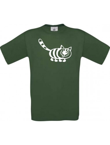 Cooles Kinder-Shirt Funny Tiere Katze, dunkelgruen, 104