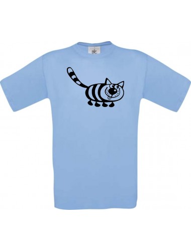 Cooles Kinder-Shirt Funny Tiere Katze, hellblau, 104