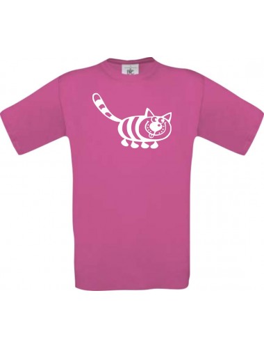 Cooles Kinder-Shirt Funny Tiere Katze, pink, 104
