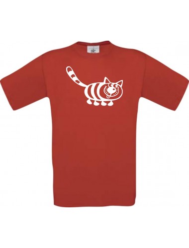 Cooles Kinder-Shirt Funny Tiere Katze, rot, 104