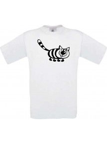 Cooles Kinder-Shirt Funny Tiere Katze, weiss, 104