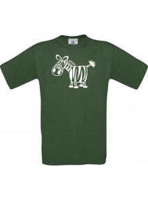 Cooles Kinder-Shirt Funny Tiere Zebra, dunkelgruen, 104