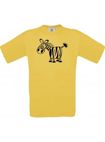 Cooles Kinder-Shirt Funny Tiere Zebra, gelb, 104