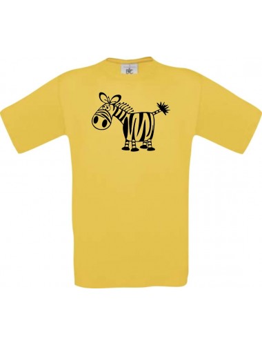 Cooles Kinder-Shirt Funny Tiere Zebra, gelb, 104