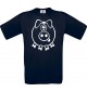 Cooles Kinder-Shirt Funny Tiere Schwein Eber Sau, blau, 104