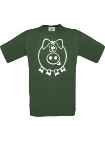 Cooles Kinder-Shirt Funny Tiere Schwein Eber Sau, dunkelgruen, 104