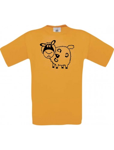 Cooles Kinder-Shirt Funny Tiere Schaf Schäfchen, orange, 104