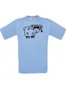 Cooles Kinder-Shirt Funny Tiere Schäfchen, hellblau, 104