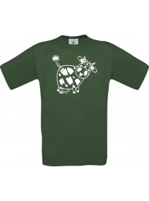Cooles Kinder-Shirt Funny Tiere Kuh, dunkelgruen, 104