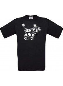 Cooles Kinder-Shirt Funny Tiere Kuh, schwarz, 104