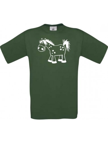 Cooles Kinder-Shirt Funny Tiere Pferd Pony, dunkelgruen, 104
