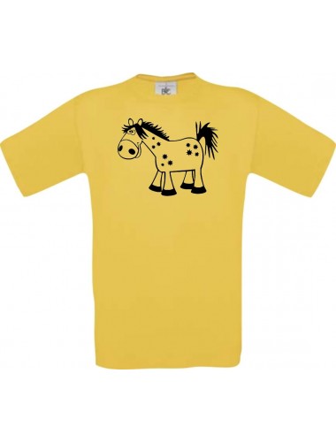 Cooles Kinder-Shirt Funny Tiere Pferd Pony, gelb, 104