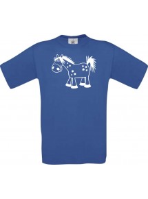 Cooles Kinder-Shirt Funny Tiere Pferd Pony, royalblau, 104