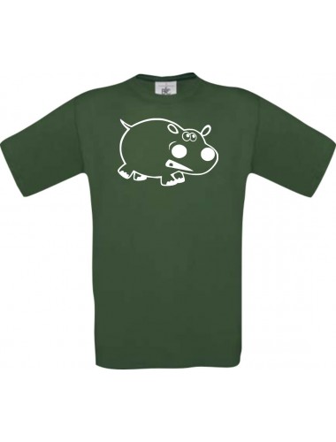 Cooles Kinder-Shirt Funny Tiere Nilpferd, dunkelgruen, 104