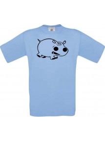 Cooles Kinder-Shirt Funny Tiere Nilpferd, hellblau, 104
