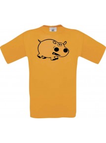 Cooles Kinder-Shirt Funny Tiere Nilpferd, orange, 104