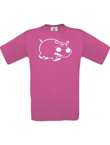 Cooles Kinder-Shirt Funny Tiere Nilpferd, pink, 104